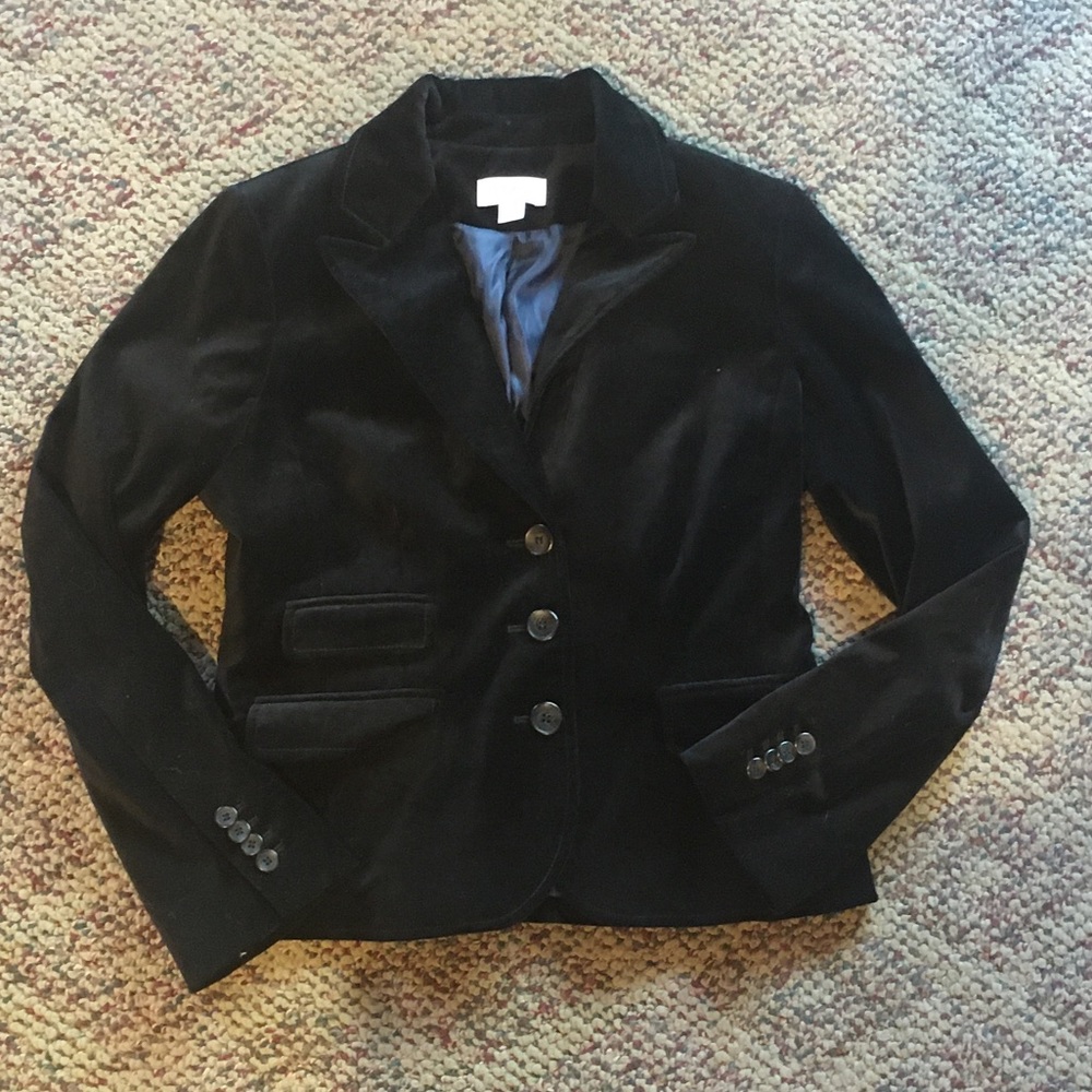 Ann Taylor size 8 petite black velvet blazer